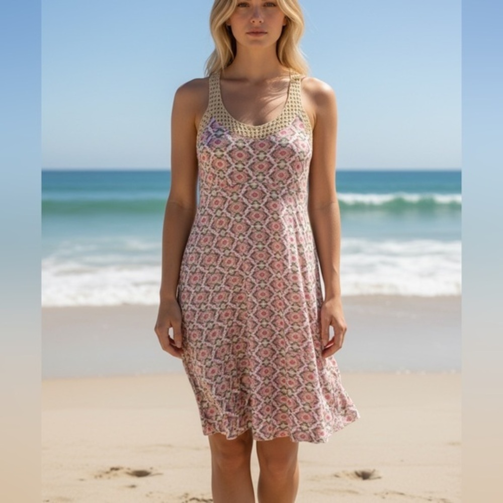 Prana Stylish Geometric Patterned  summer tank beach Dress
 in size S